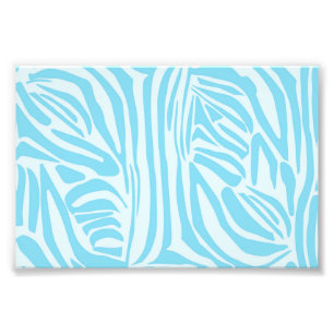 Bold Blue and White Zebra Print