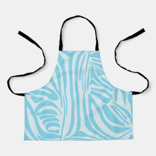 Bold Blue and White Zebra Print Apron