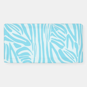 Bold Blue and White Zebra Print Banner