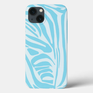 Bold Blue and White Zebra Print iPhone 13 Case