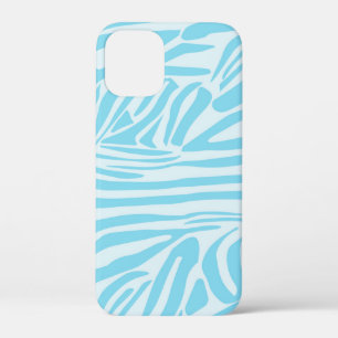Bold Blue and White Zebra Print iPhone 12 Mini Case