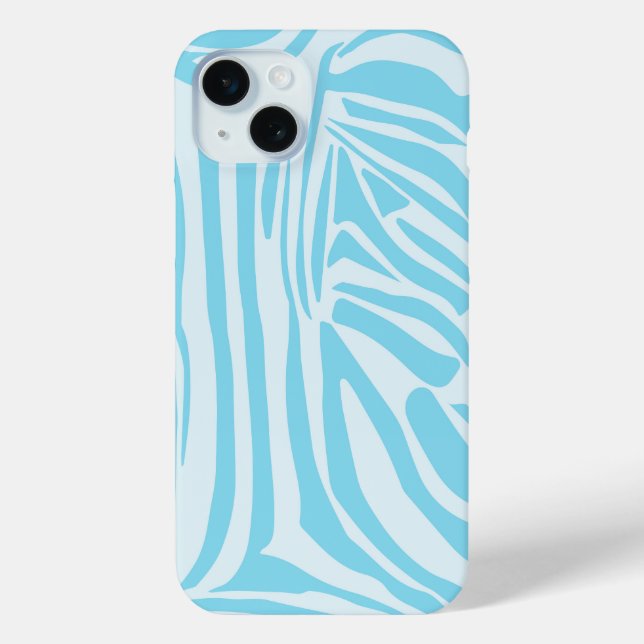 Bold Blue and White Zebra Print Case-Mate iPhone Case (Back)