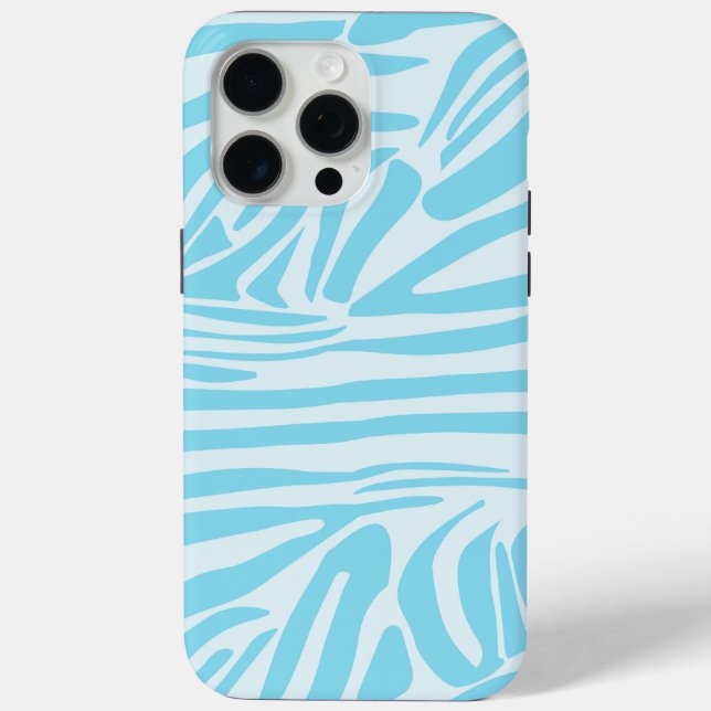 Bold Blue and White Zebra Print Case-Mate iPhone Case (Back)