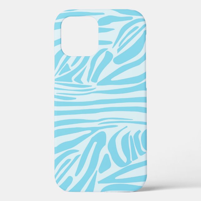 Bold Blue and White Zebra Print Case-Mate iPhone Case (Back)