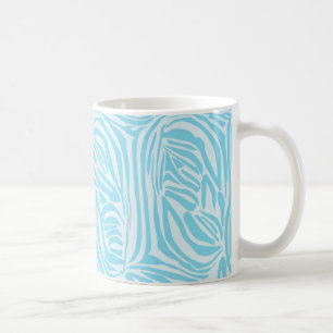 Bold Blue and White Zebra Print Coffee Mug