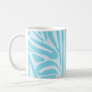 Bold Blue and White Zebra Print Coffee Mug
