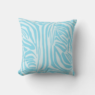 Bold Blue and White Zebra Print Cushion