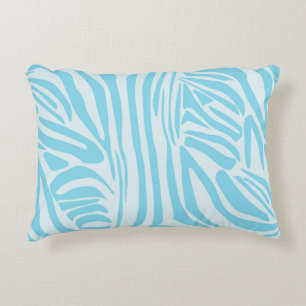 Bold Blue and White Zebra Print Decorative Cushion