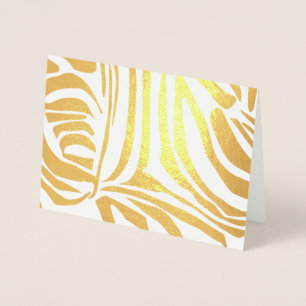 Bold Blue and White Zebra Print Foil Card