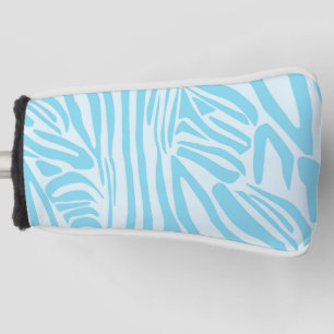 Bold Blue and White Zebra Print Golf Head Cover