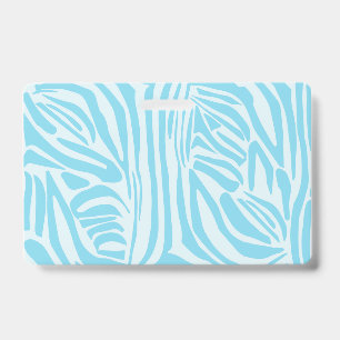 Bold Blue and White Zebra Print ID Badge