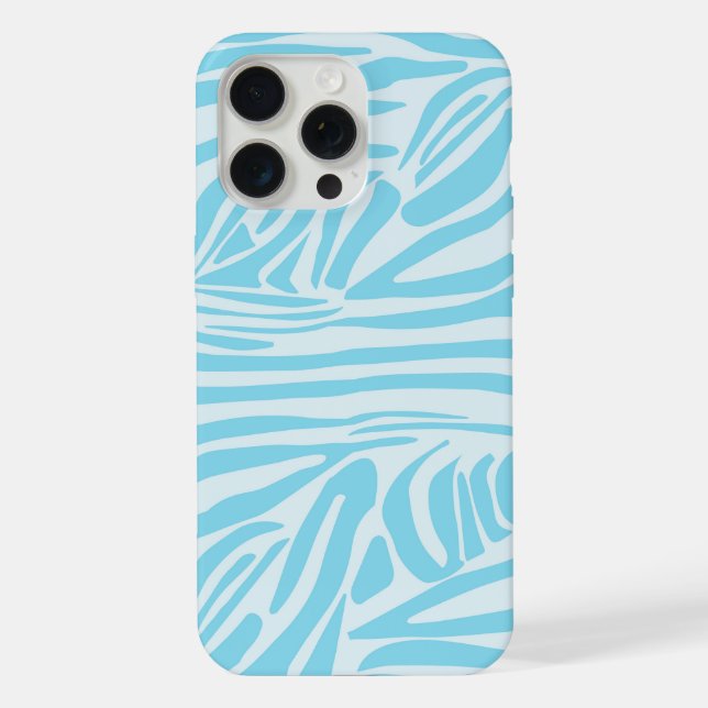 Bold Blue and White Zebra Print iPhone Case (Back)