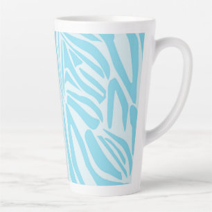 Bold Blue and White Zebra Print Latte Mug