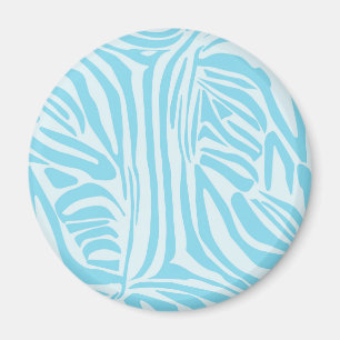 Bold Blue and White Zebra Print Magnet