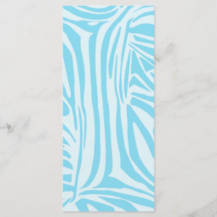 Bold Blue and White Zebra Print Menu