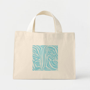 Bold Blue and White Zebra Print Mini Tote Bag