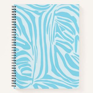Bold Blue and White Zebra Print Notebook