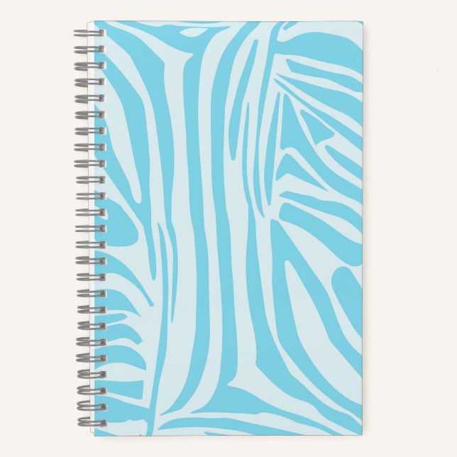 Bold Blue and White Zebra Print Notebook (Front)