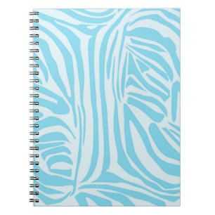 Bold Blue and White Zebra Print Notebook