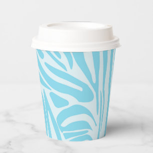 Bold Blue and White Zebra Print Paper Cups