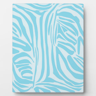 Bold Blue and White Zebra Print Plaque