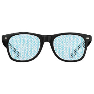 Bold Blue and White Zebra Print Retro Sunglasses
