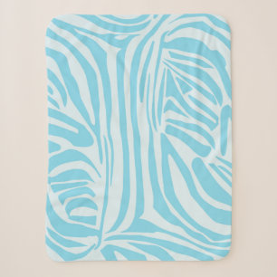 Bold Blue and White Zebra Print Sherpa Blanket