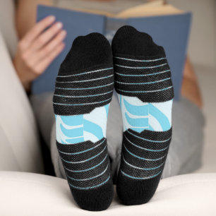 Bold Blue and White Zebra Print Socks