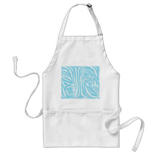 Bold Blue and White Zebra Print Standard Apron