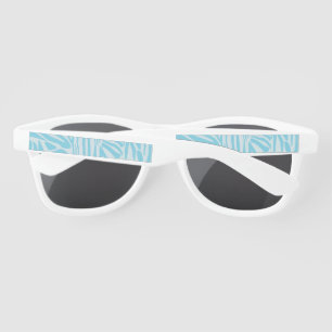 Bold Blue and White Zebra Print Sunglasses