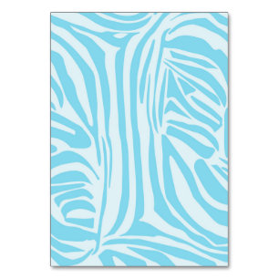 Bold Blue and White Zebra Print Table Number