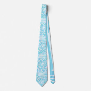 Bold Blue and White Zebra Print Tie