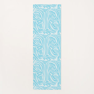 Bold Blue and White Zebra Print Yoga Mat