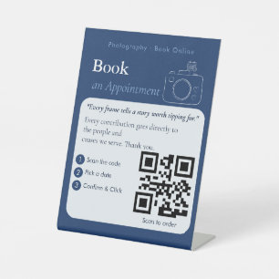 Bold Blue Book Now QR Code Sign Appointments