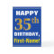Bold, Blue, Faux Gold 35th Birthday w/ Name Card