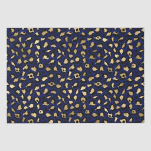 Bold Blue Leopard Print   Glam Animal Pattern Tissue Paper