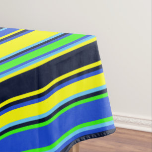 Bold Blue, Lime, & Yellow Tablecloth