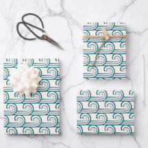 Bold Blue Ocean Waves Pattern