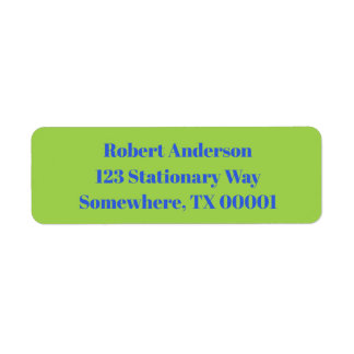Bold Blue On Lime Green Birthday Party Address