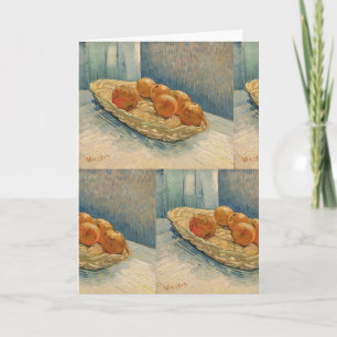 Bold Blue & Orange Van Gogh Fruit Decor Card
