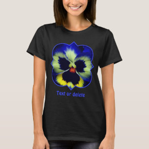 Bold Blue Pansy Flower Personalized T-Shirt