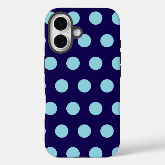 Bold Blue Polka Dots Case-Mate iPhone Case (Back)