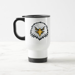 Bold Blue Red White Eagle Head Pop Art Travel Mug