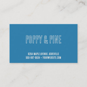 Bold Blue Typography Cafe Coffee Shop Branding Business Card
