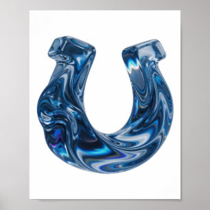 Bold Blue WATER Text Design Poster