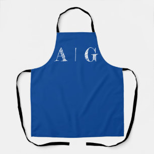 Bold Blue with White Print Apron- Customisable Apron