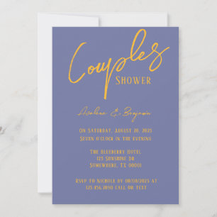 Bold Blueberry Sunshine Typography Couples Shower Invitation