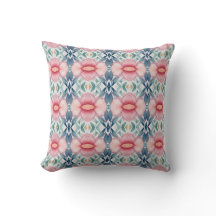 Bold Blush Pink Flower and Teal Leaf Pattern