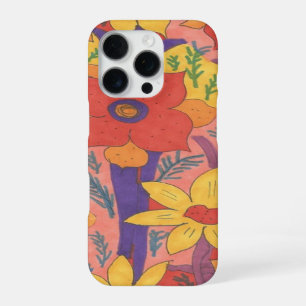 Bold Bohemian Orange Garden Print iPhone 16 Pro Case