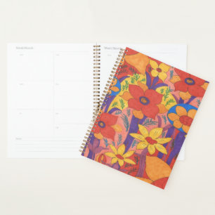 Bold Bohemian Orange Garden Print Planner
